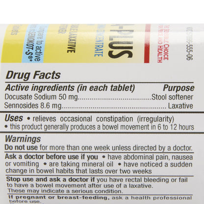 SENNA, TAB 8.6MG PLUS DSS 50MG(60/BT 12BT/CS)
