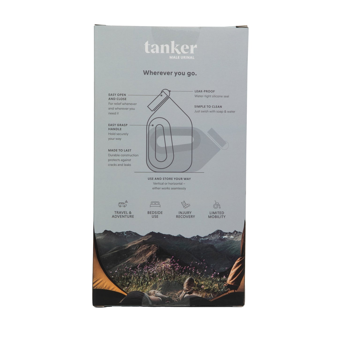 URINAL, PORT F/BEDSIDE & ON-THE-GO MALE CEMENT GRY (24/CS)