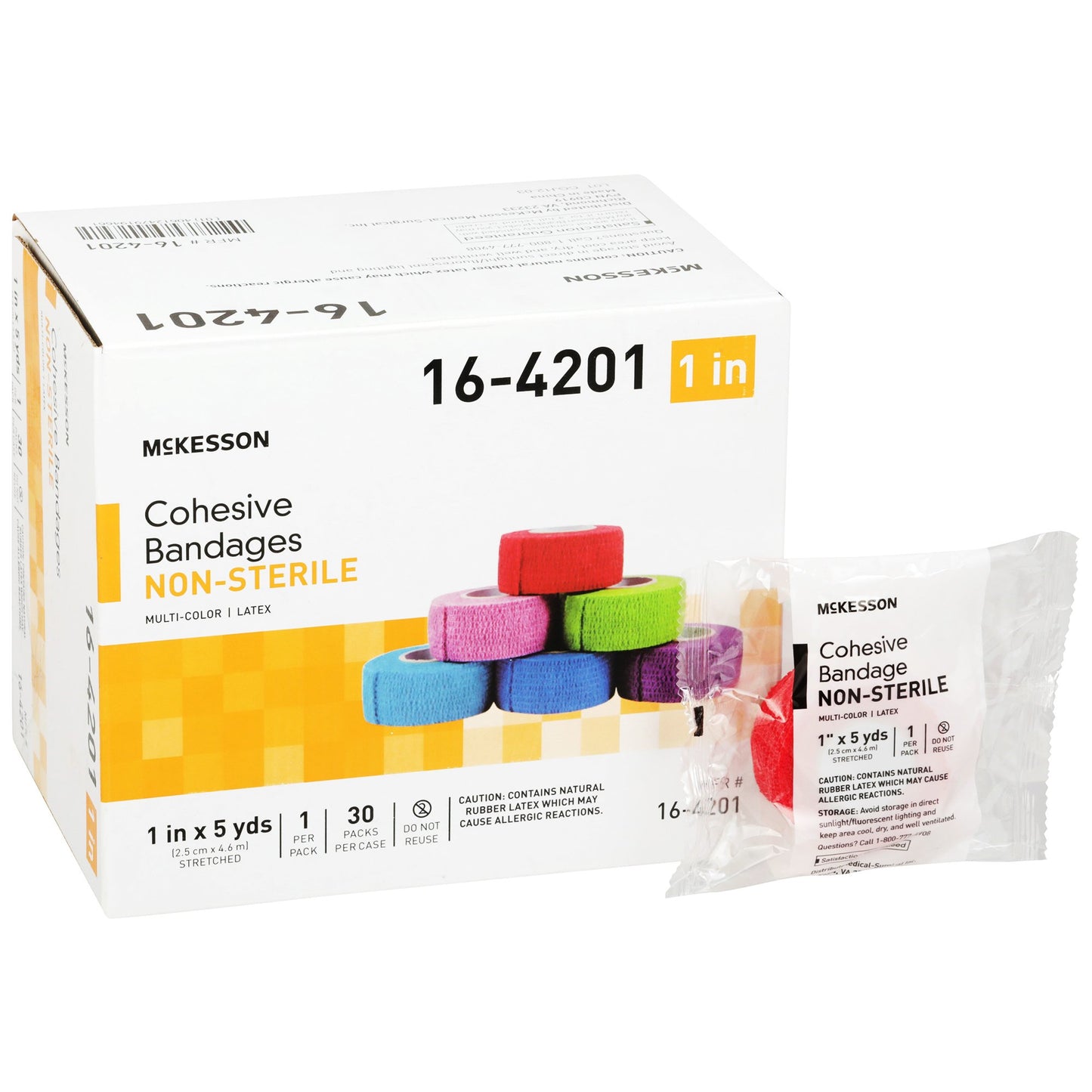 BANDAGE, COHESIVE COLORPK N/S 1" (30PK/CS)