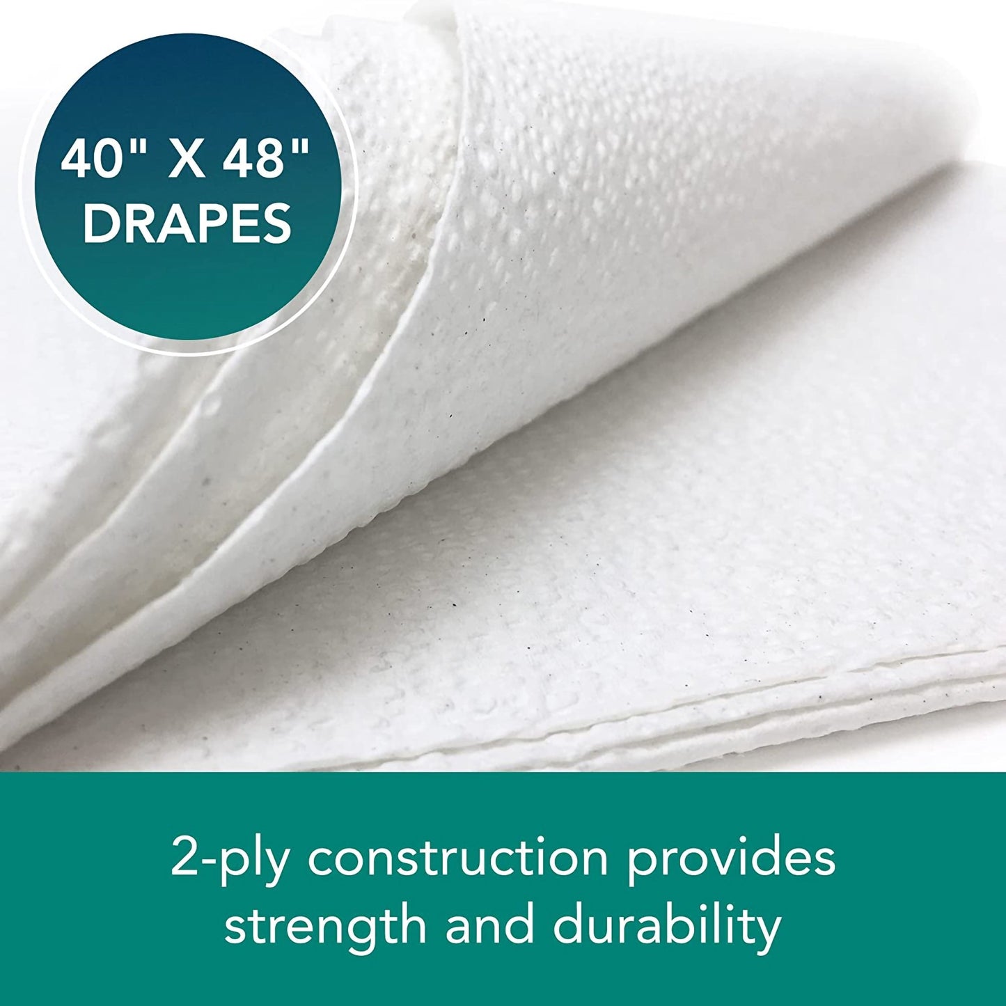 SHEET, DRAPE 2PLY ECON WHT 40X48 (100/CS)