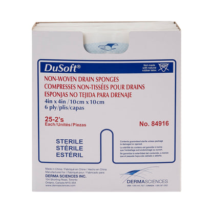 SPONGE, SPLIT HI-ABSRB 4"X4" 6PLY STR (25PK/BX 12BX/CS)