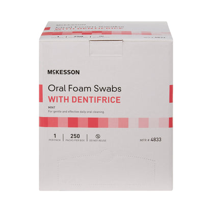 ORAL FOAM SWABSTICK, W/DENTIFRICE MINT (250/BX 4BX/CS)