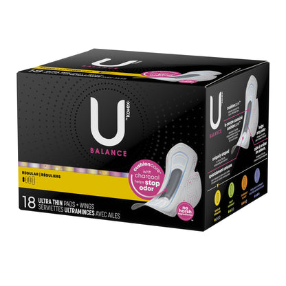 PAD, U BY KOTEX SUPER PREM ULTR THIN REG WING (18/PK 6PK/CS)