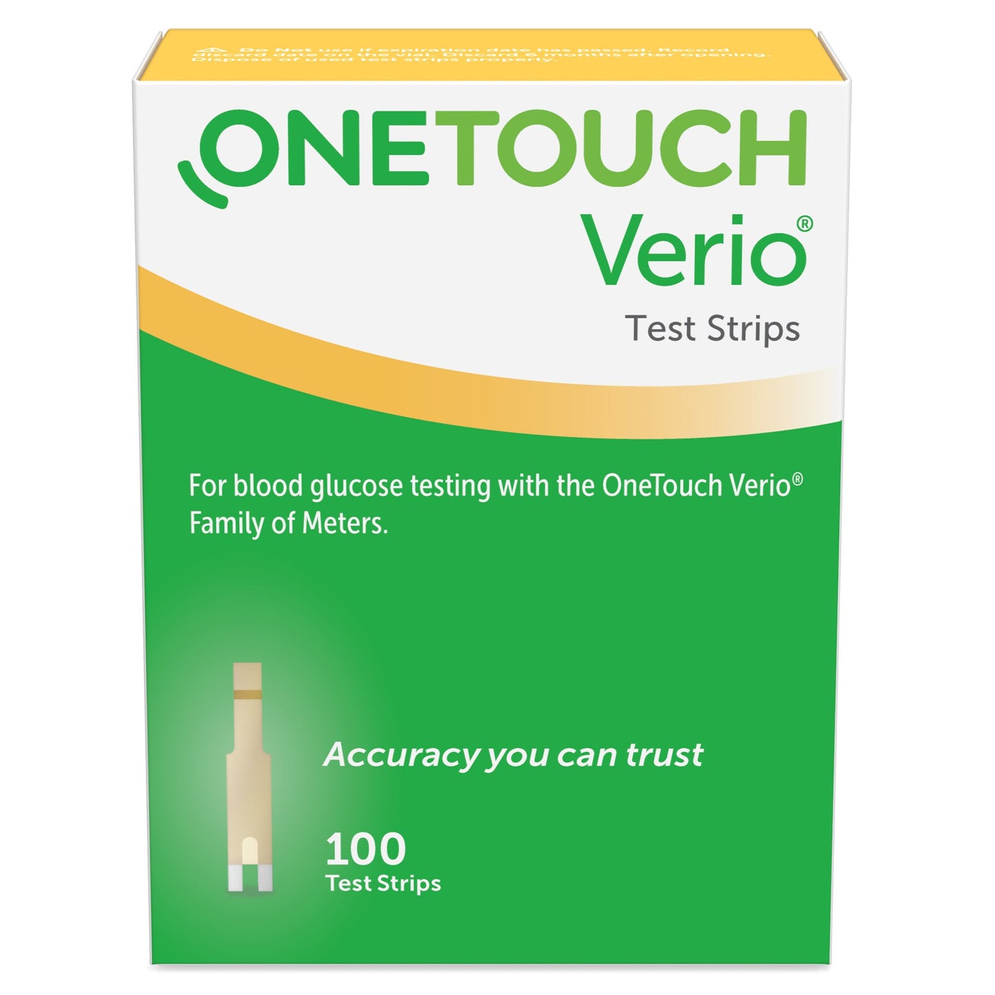 TEST STRIP, BLD GLUC ONETOUCH VERIO (100/BX 24BX/CS)