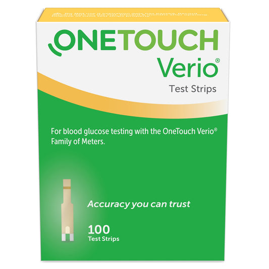 TEST STRIP, BLD GLUC ONETOUCH VERIO (100/BX 24BX/CS)