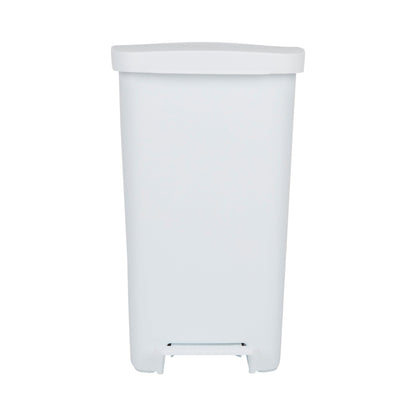WASTECAN, STEP-ON RECTNGL PLASWHT 52QT