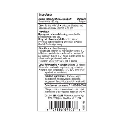 GAS RELIEF, TAB CHEW MINT (30/BT 12BT/CS)