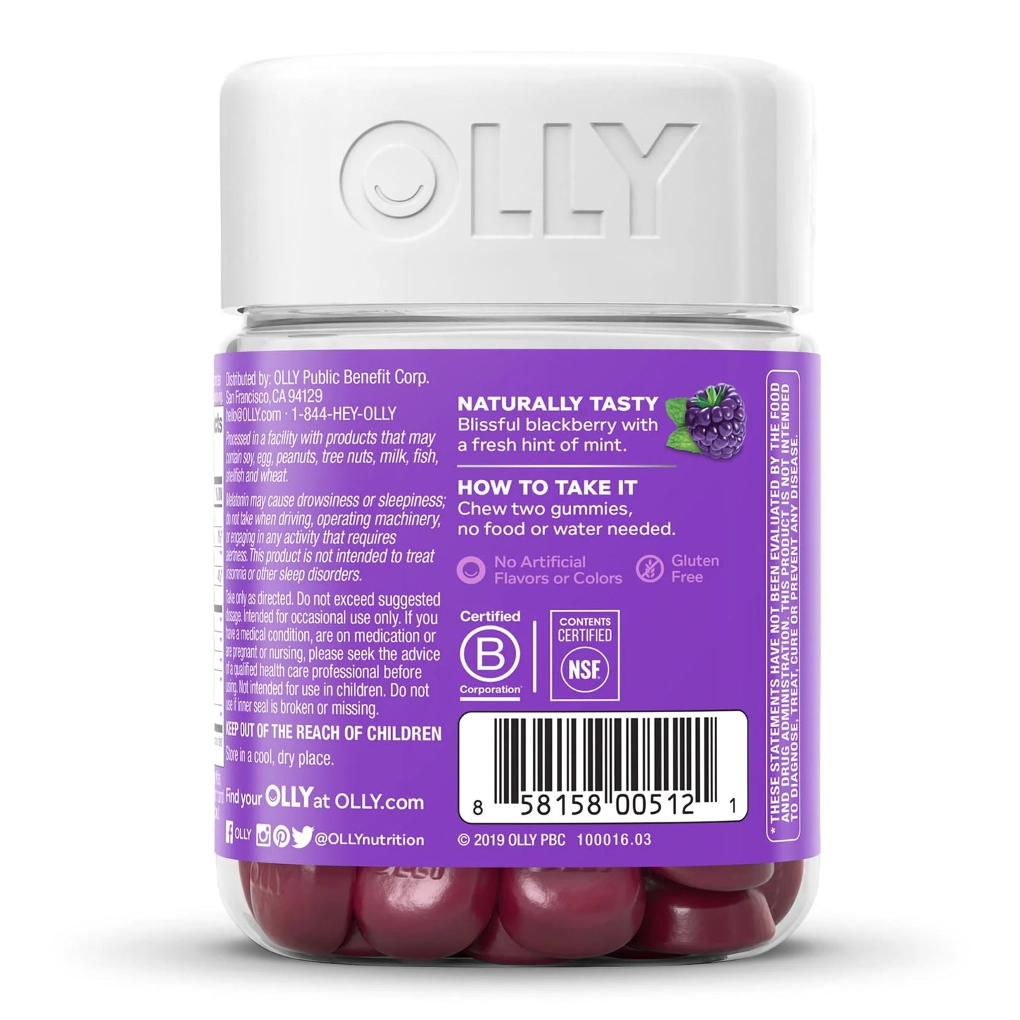 OLLY, GUMMY SLEEP ZEN BLK BERRY (50/BT)