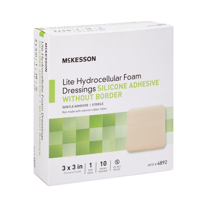 FOAM, ADH SIL LT W/O BORDER 3"X3" (10/BX 20BX/CS)
