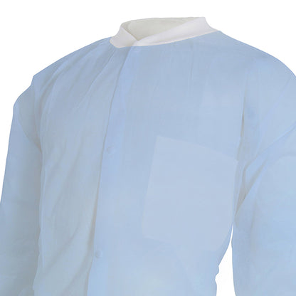 COAT, LAB KNITCUFF LF BLU LG/XLG (10/BG 3BG/CS)