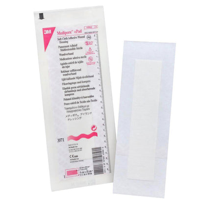 DRESSING, SOFT CLOTH MEDIPORE +PAD 3X1/2X10" (25/BX 4BX/CS)