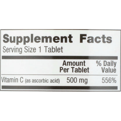 VITAMIN C, TAB 500MG (500/BT 12BT/CS)