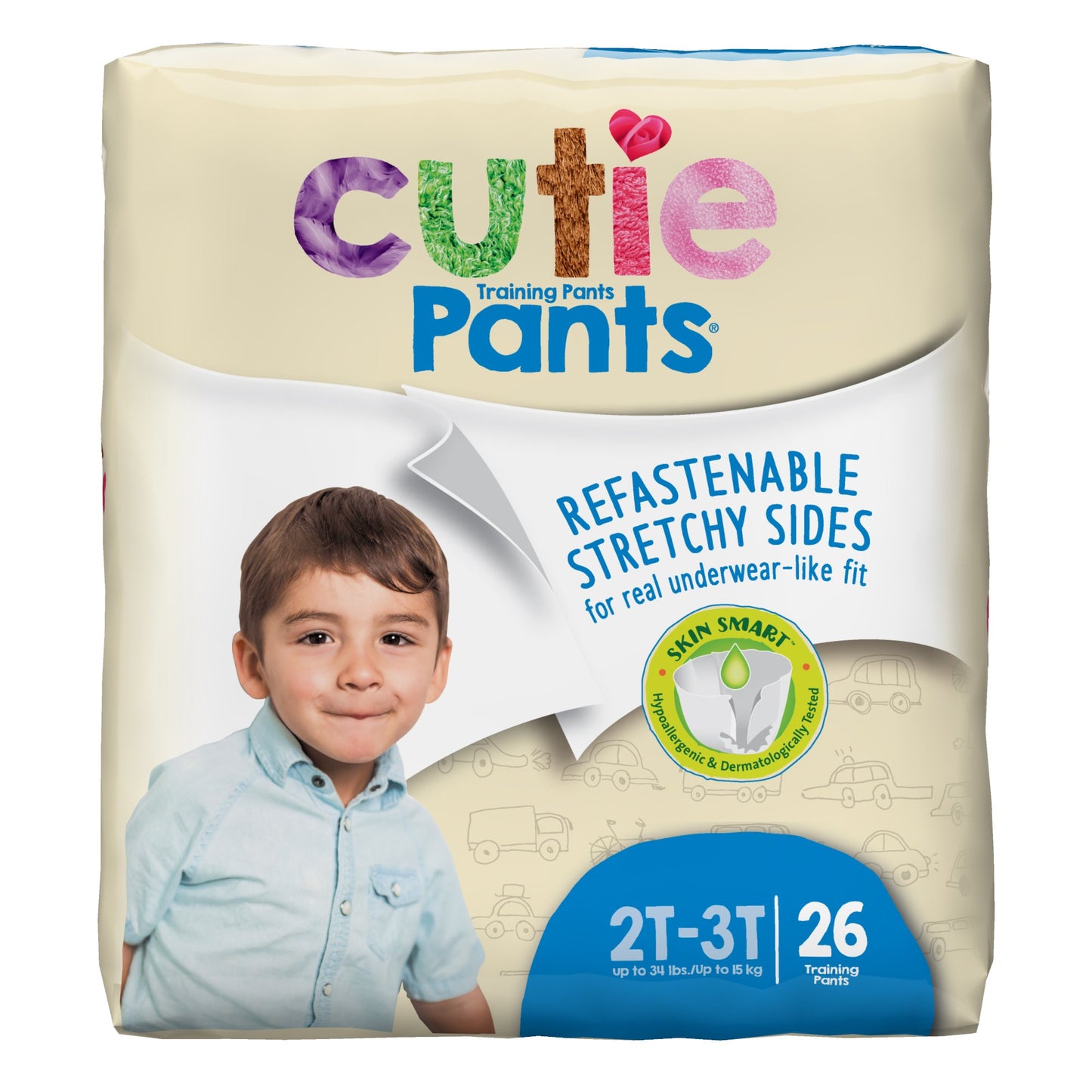 PANTS, TRAINING CUTIE BOY 2T-3T (26/BG 4BG/CS)