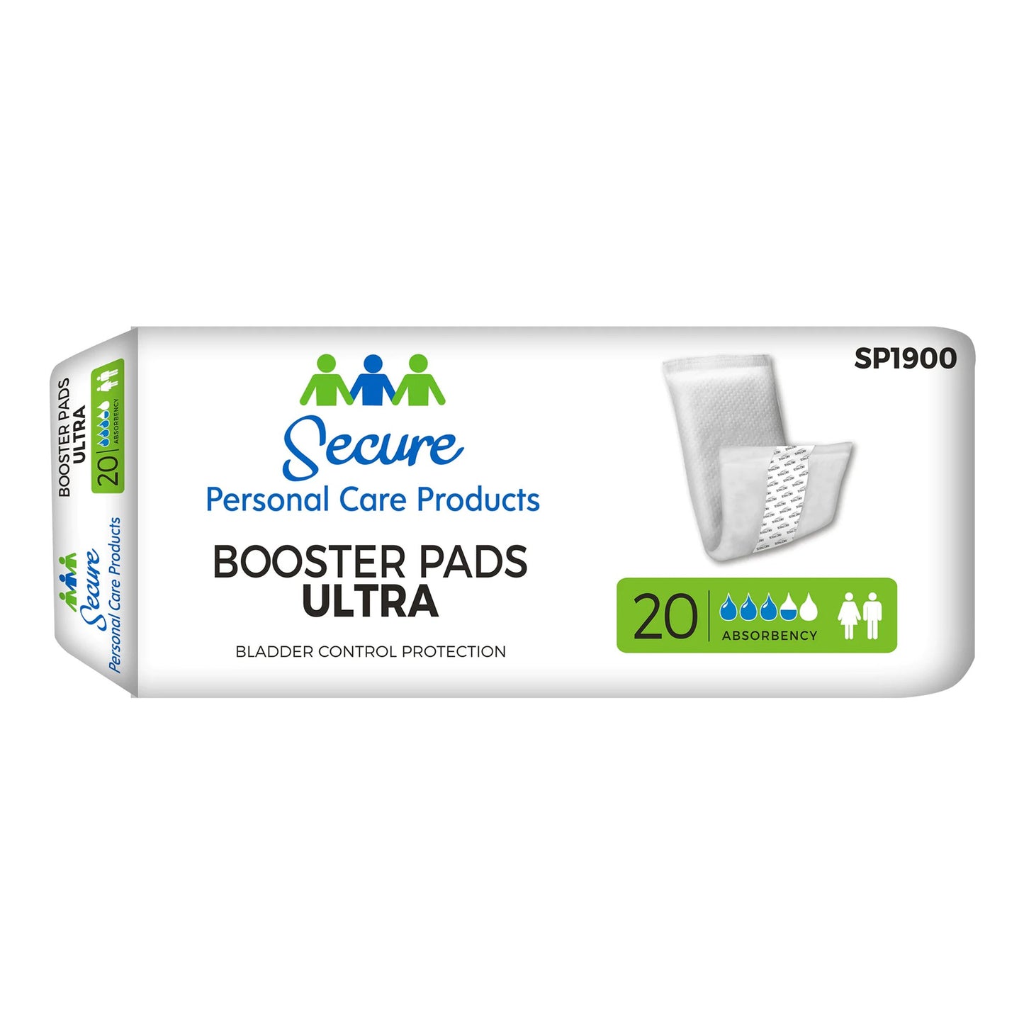 PAD, INCONT SECURE ULTRA BOOSTER (20/BG 9BG/CS)