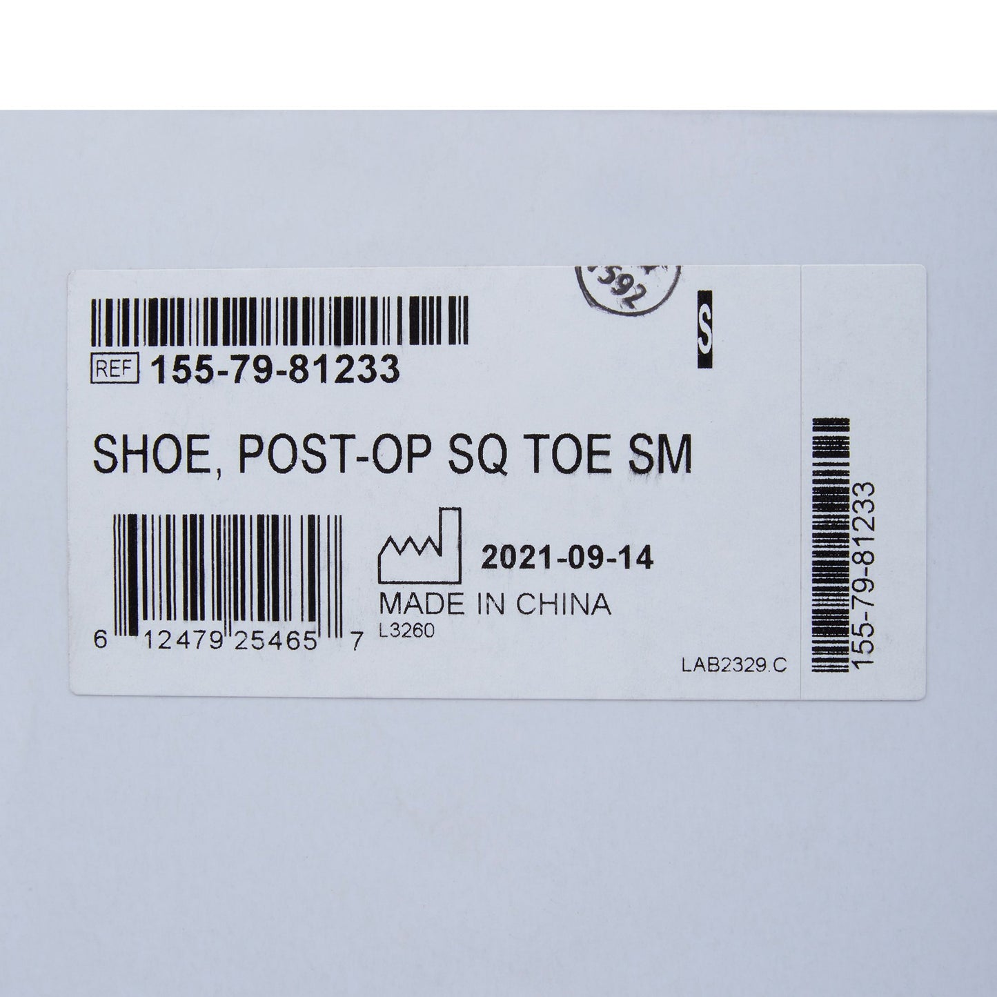 SHOE, POST-OP SQ TOE SM