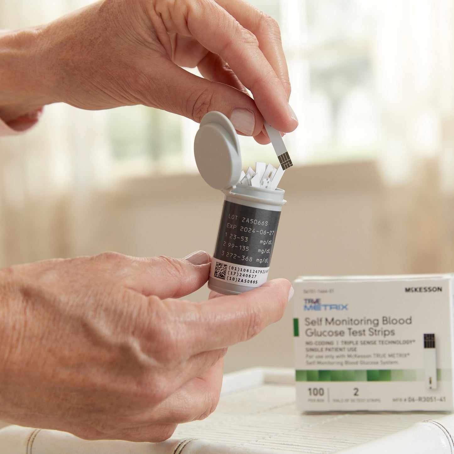 STRIPS, BLD GLUC TRUEMETRIX SNGL PT (100/BX 12BX/C