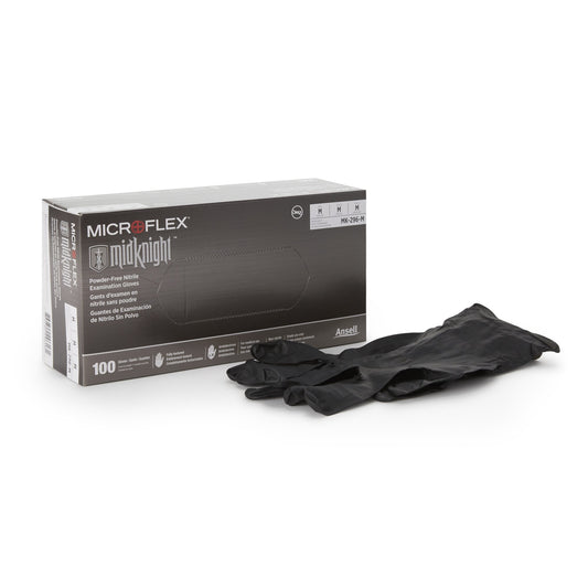 GLOVE, EXAM NTRL MED N/S BLK (100/BX 10BX/CS)