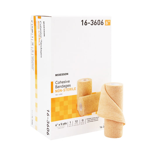 BANDAGE, COHESIVE N/S TAN 6" (12PK/CS)