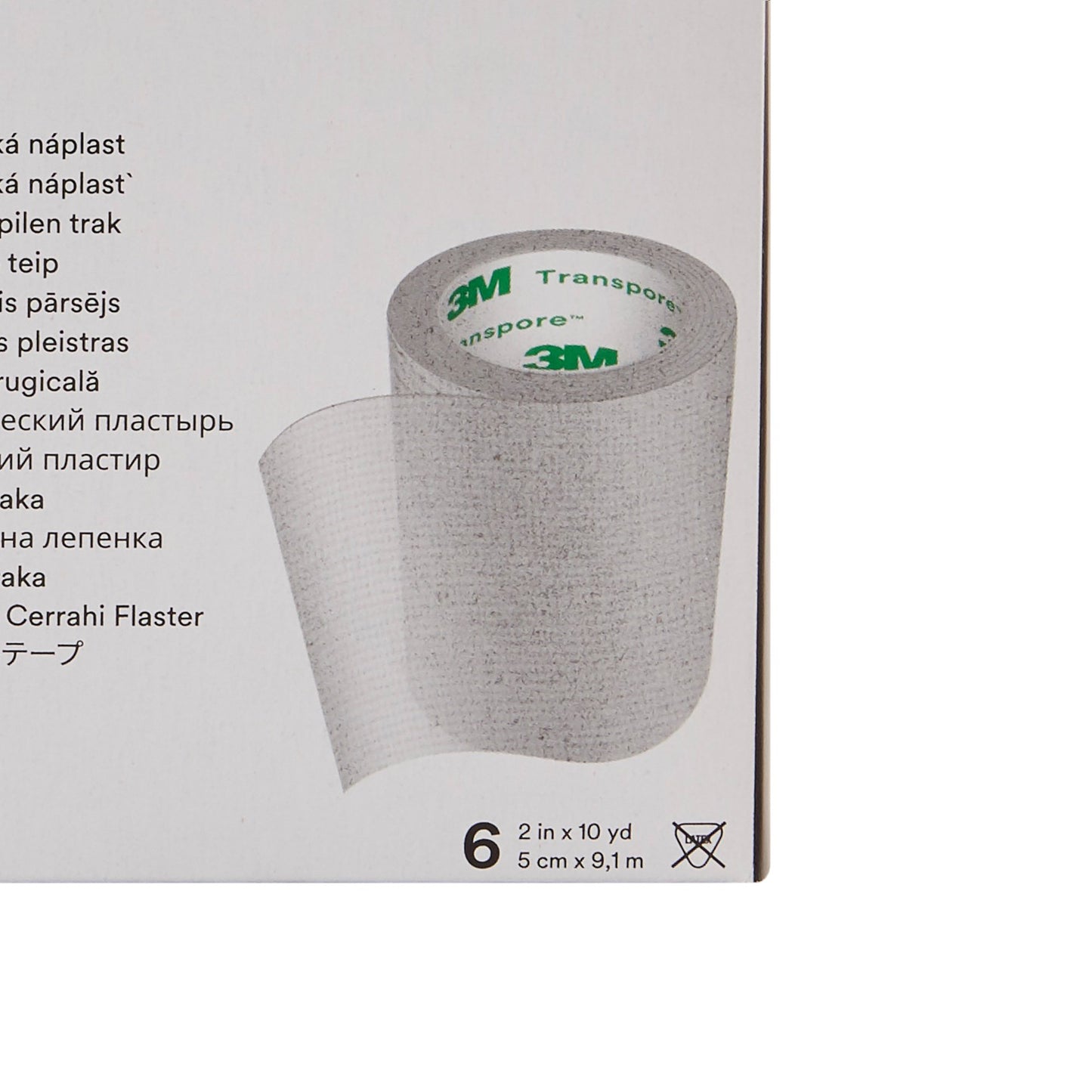 TAPE, ADHSV TRANSPORE 2"X10YDS(6RL/BX) 3M