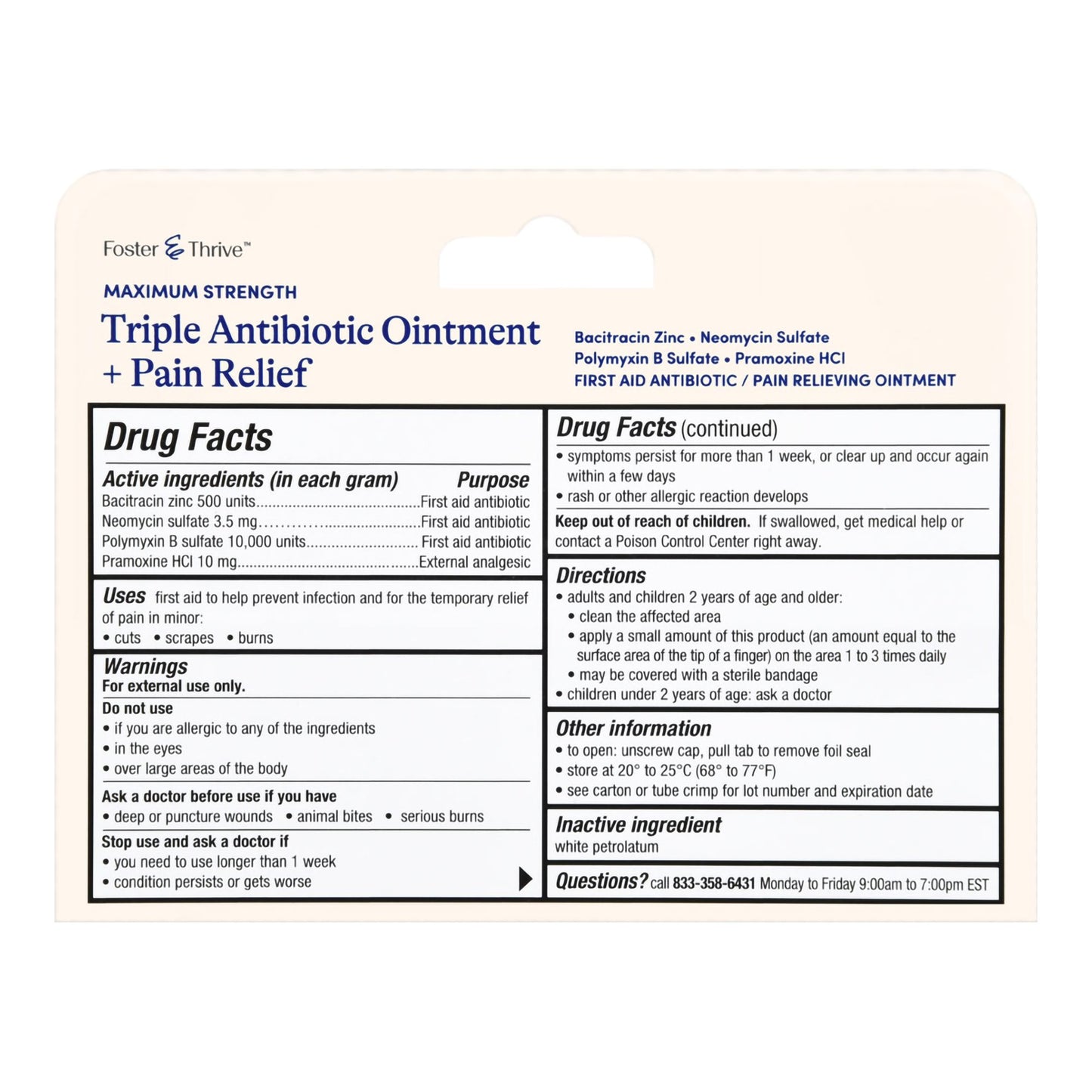 ANTIBIOTIC + PAIN RELIEVER, OINT FT SM 1OZ