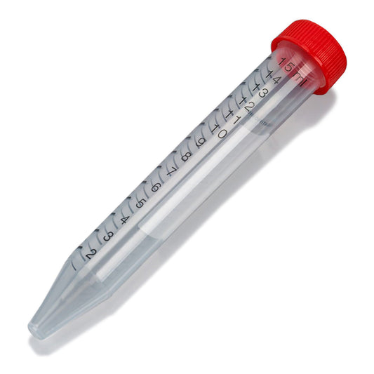 TUBE, CENTRIFUGE W/SCREW CAP STR RED 15ML (25/BG 20BG/CS)