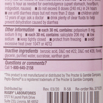 BISMUTH SUBSALICYLATE, ORAL SUSPN 525MG 8OZ