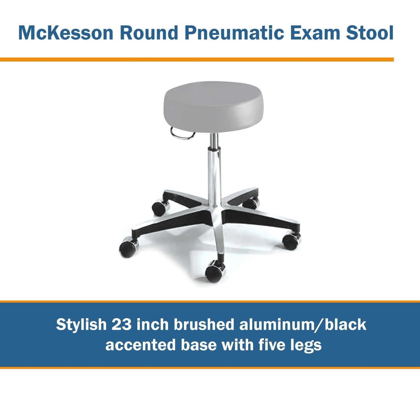 STOOL, EXAM PNEUMATIC 5LEG CLAMSHELL