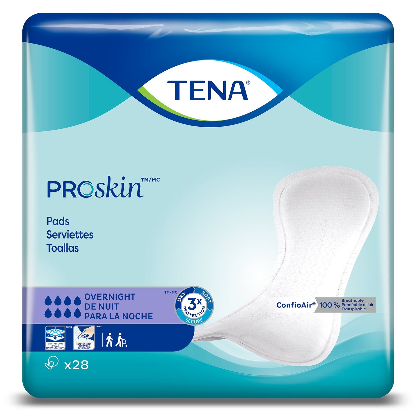 PAD, LT TENA OVERNIGHT HEAVY PROTECTION (28/BG 3BG/CS)