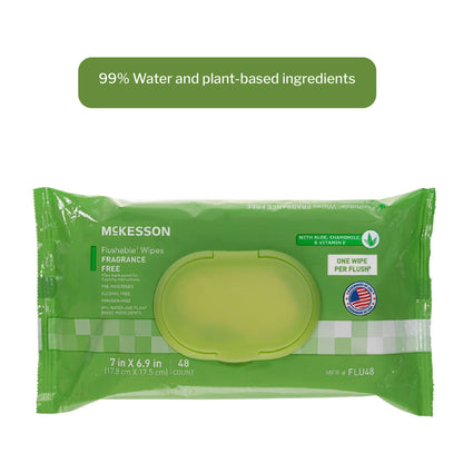 WIPE, WET FLUSHABLE UNSCNTED SFT PK W/LID (48/PK 12PK/CS)