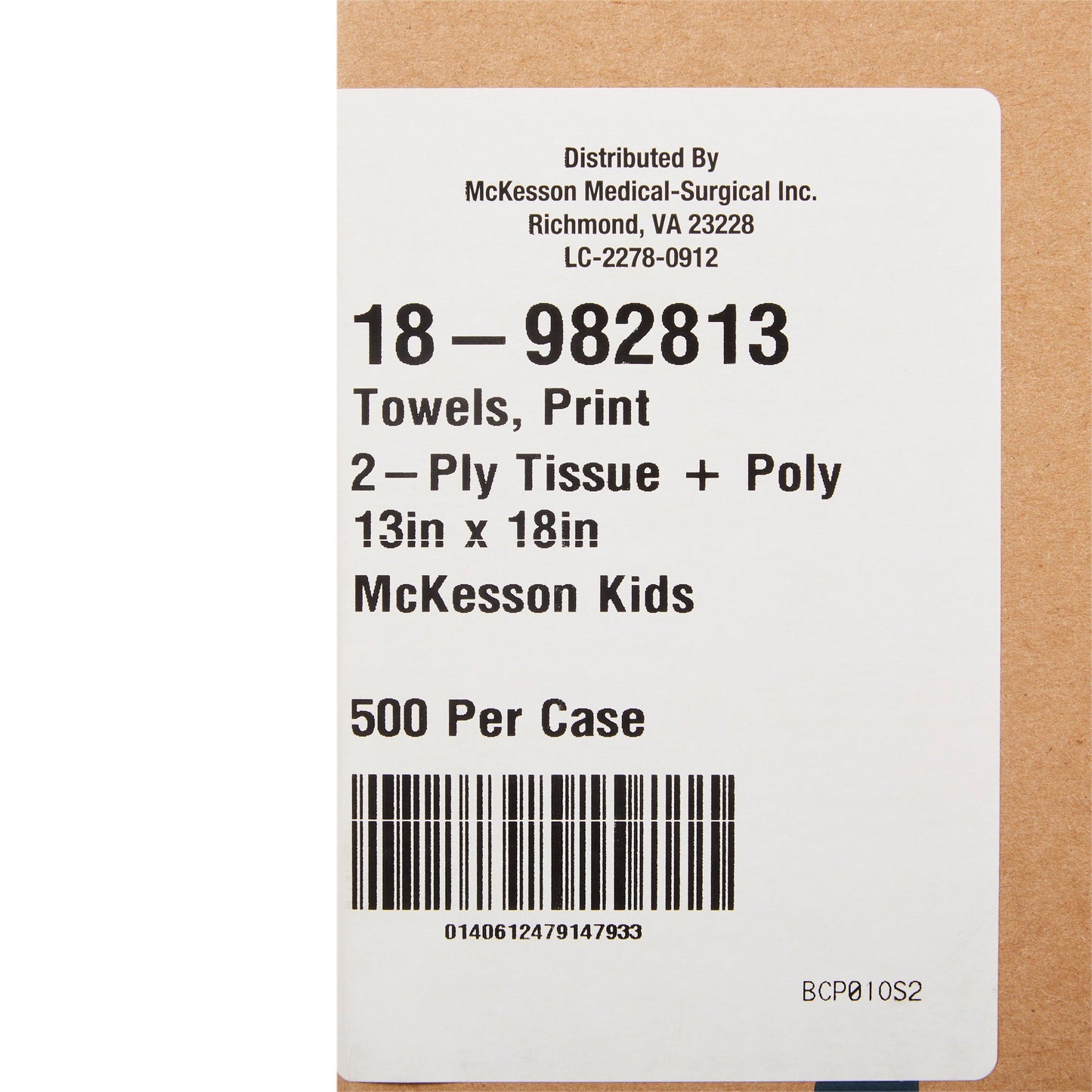 TOWEL, PRO 2PLY/POLY MCK KIDS PRNT 13X18 (500/CS)