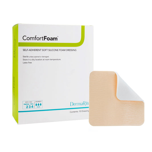 DRESSING, COMFORT FOAM SILCONEW/O BORDER 3"X3" (10/BX)