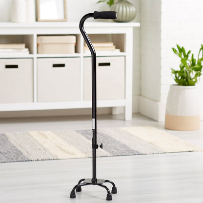 CANE, QUAD/SM BASE ALUM BLK (4/CS)
