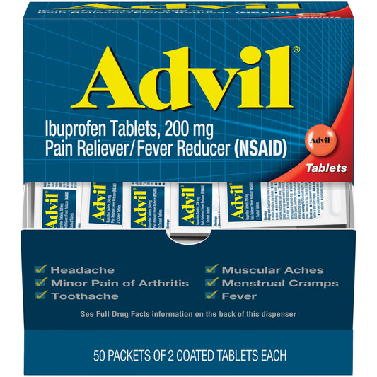 ADVIL, TAB 200MG DISPENSER 2X50 (100/BX)