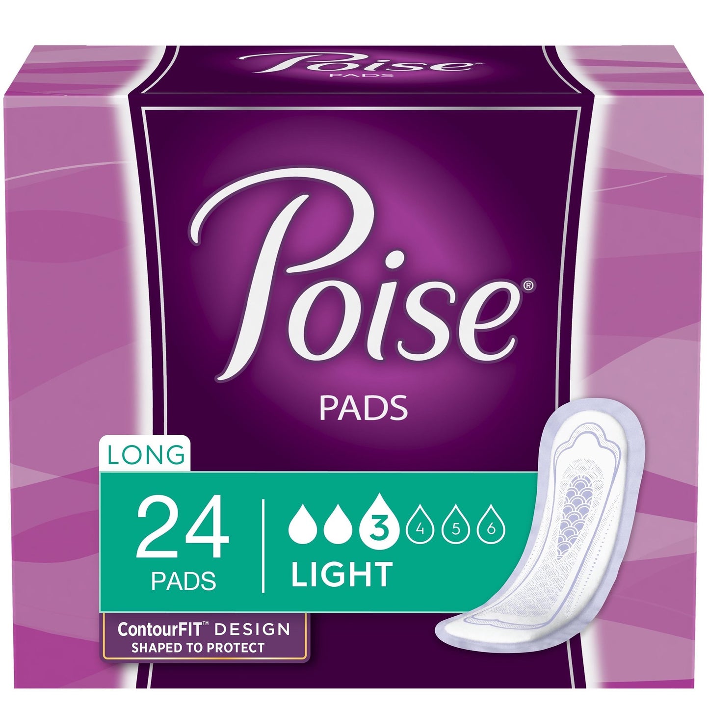 PAD, POISE LIGHT LONG (24/PK 4PK/CS)