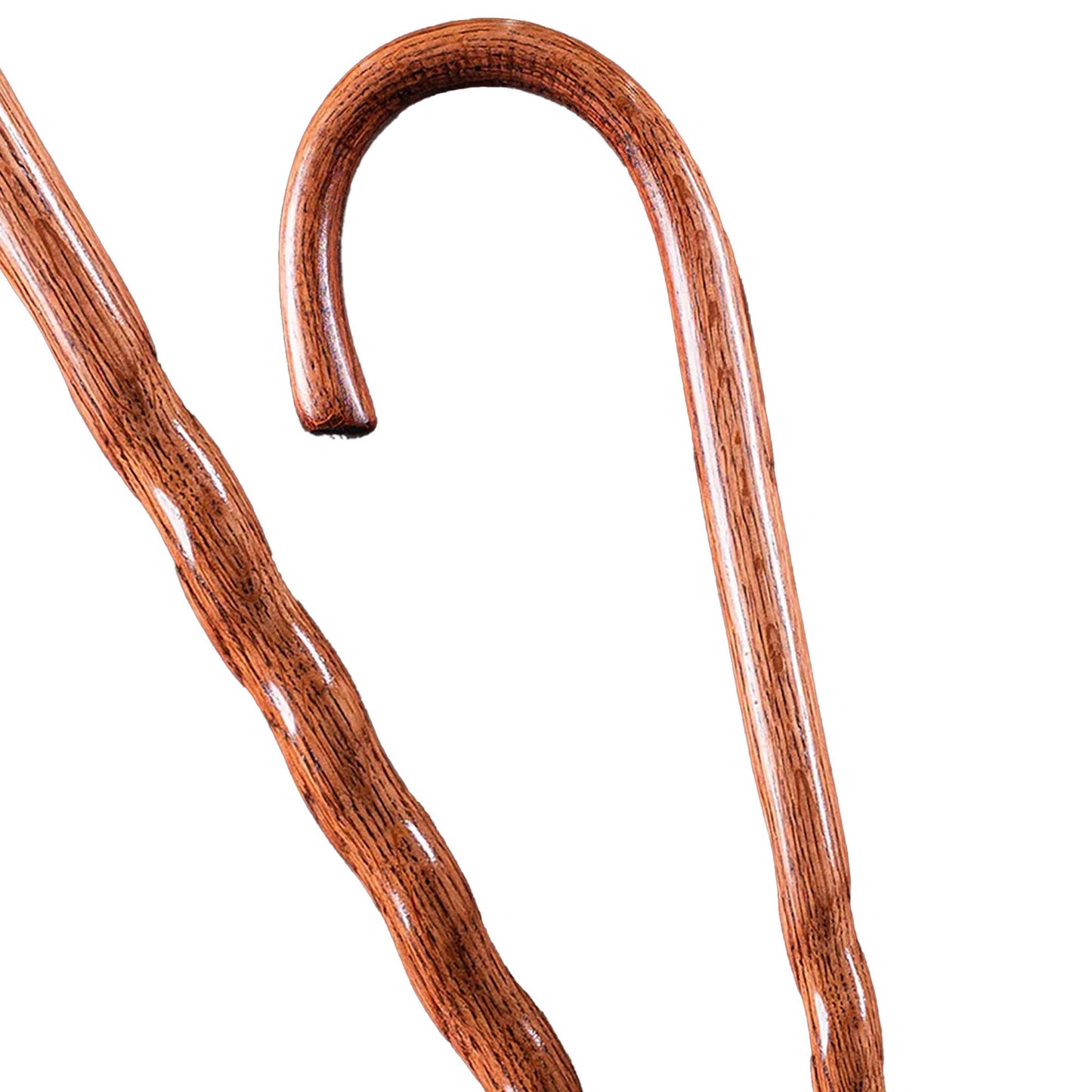 CANE, WALKING WOOD BRAZOS 37 TWISTED OAK CROOK NECK RED 37"
