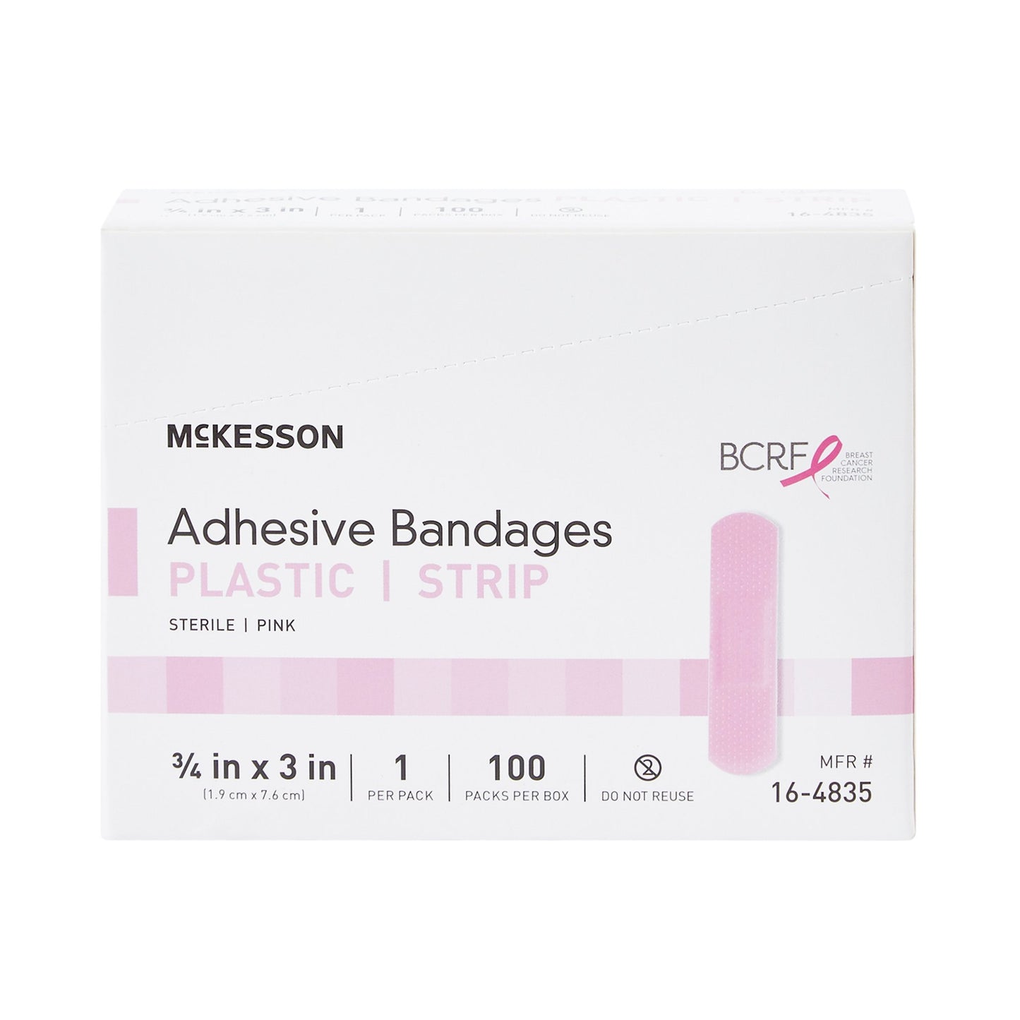 BANDAGE, ADHSV PNK STRIP 3/4"X3" (100/BX 24BX/CS)