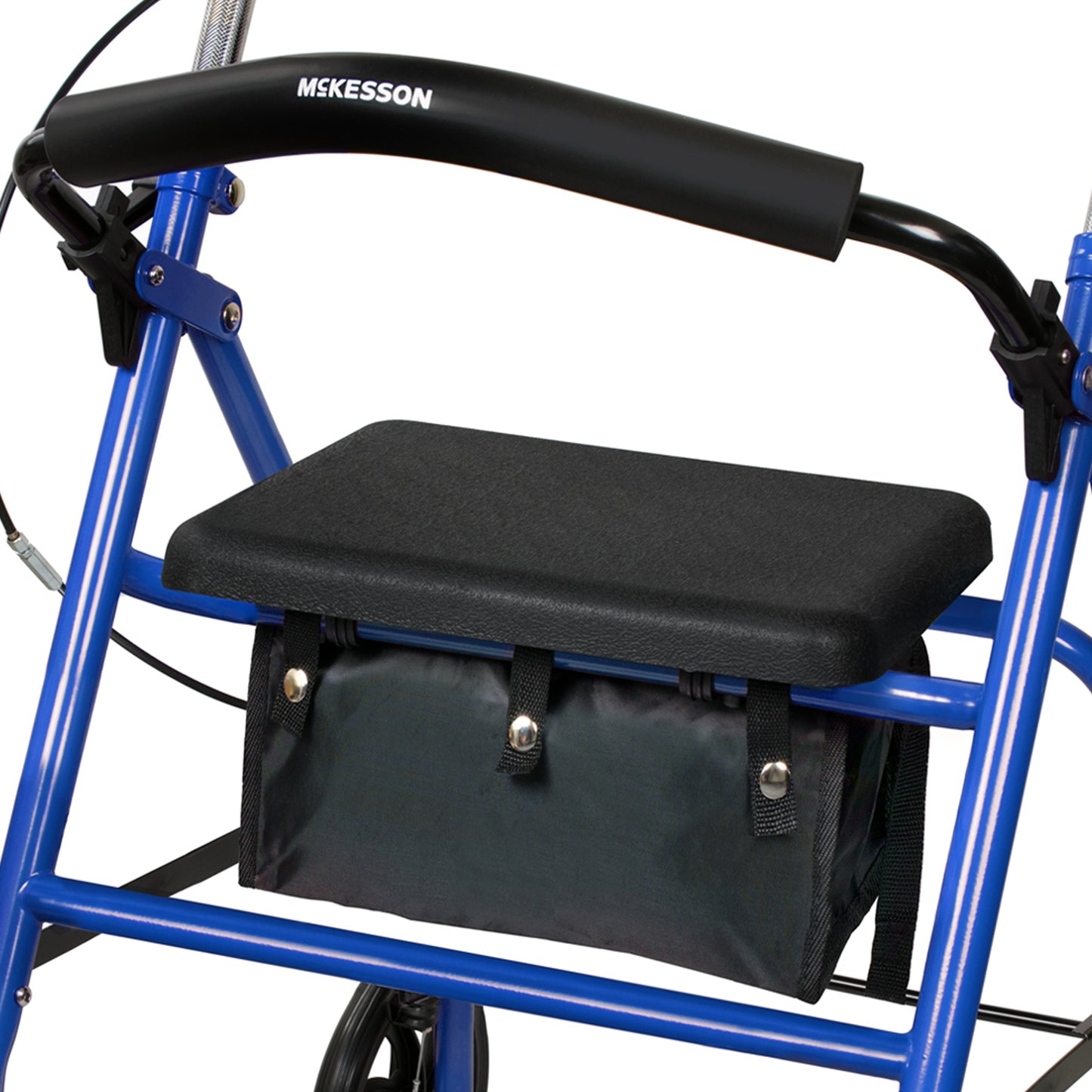 WALKER, ROLLATOR DURA FOLDING STEEL W/7.5" WHLS BLU 300LB