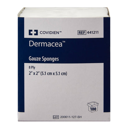 SPONGE, GAUZE DERMACEA 2"X2" 8PLY STR (50PK/BX 30BX/CS)