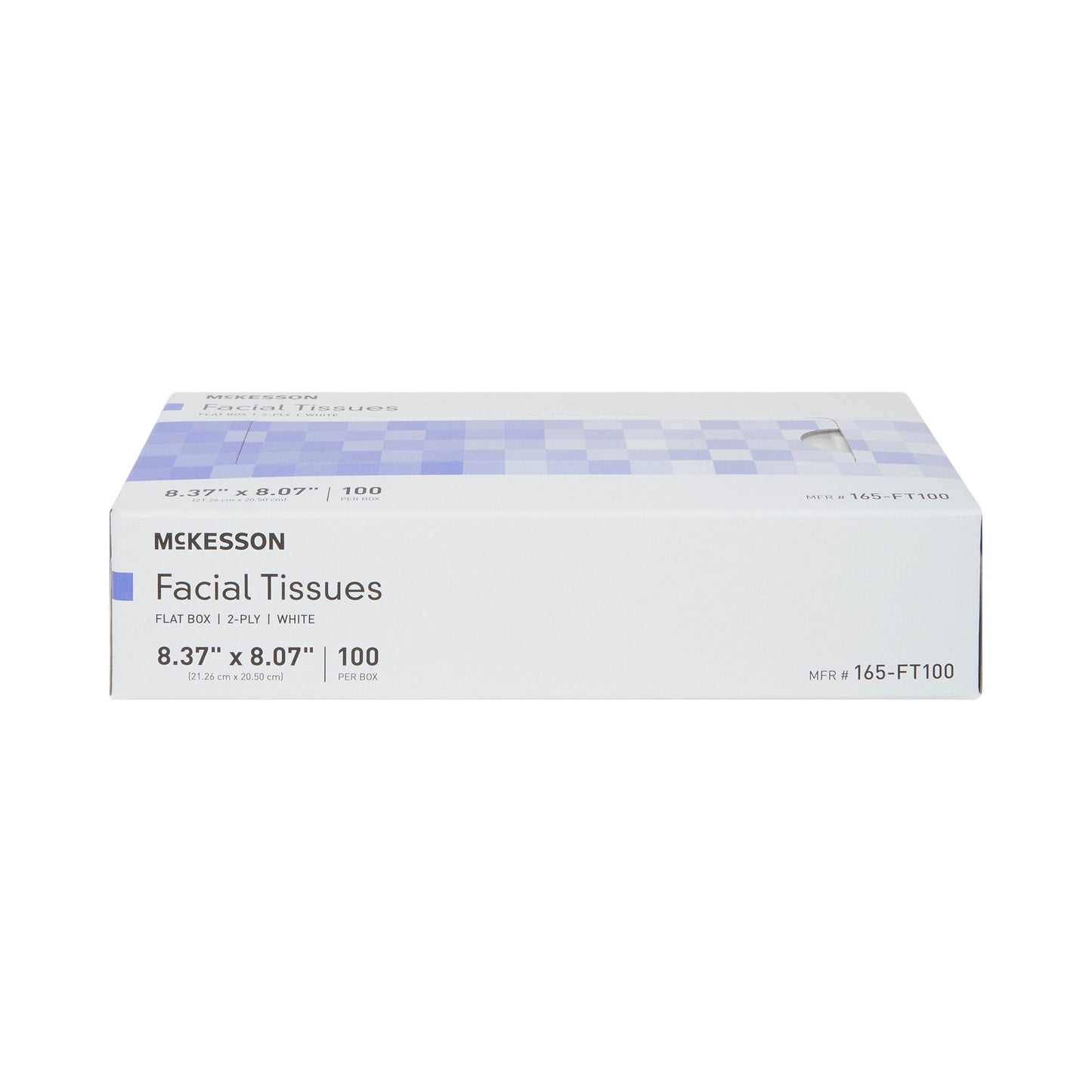 TISSUE, FACIAL FLAT BOX 2PLY WHT 8.37"X8.07" (100/BX 30BX/CS