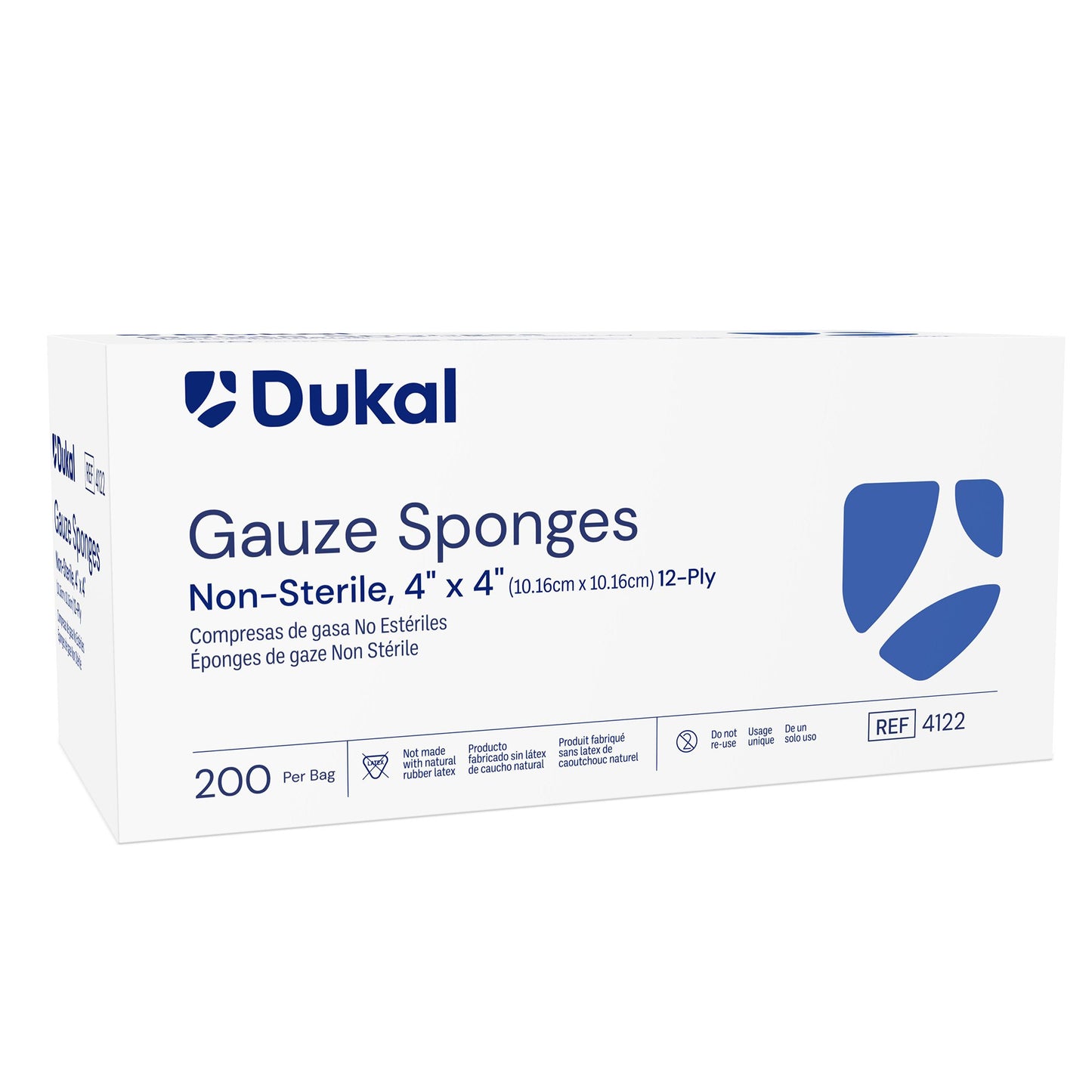 SPONGE, GAUZE 12PLY 4"X4" N/S (100/BG 20BG/CS)
