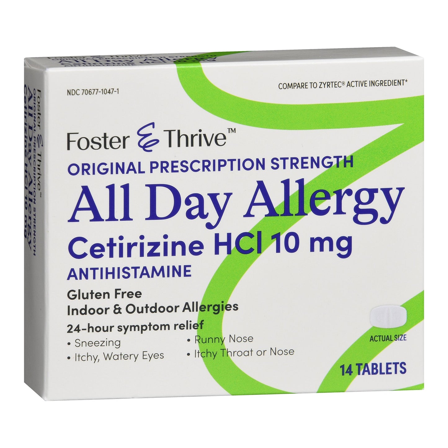ALL DAY ALLERGY, TAB FT CETIRIZINE HCL 10MG (14/BT)