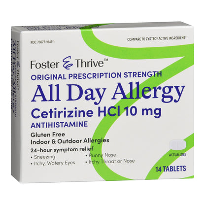 ALL DAY ALLERGY, TAB FT CETIRIZINE HCL 10MG (14/BT)