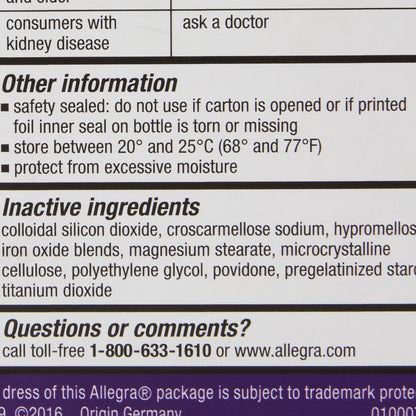 ALLEGRA 24HR, TAB 180MG ADLT (45/BT)