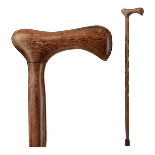 CANE, WOOD WALKING TWISTED WALNUT 37"