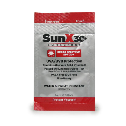 SUNSCREEN, SUN X SPF30+ SNGL DOSE W/DISP BOX (25/BX 8BX/CS)