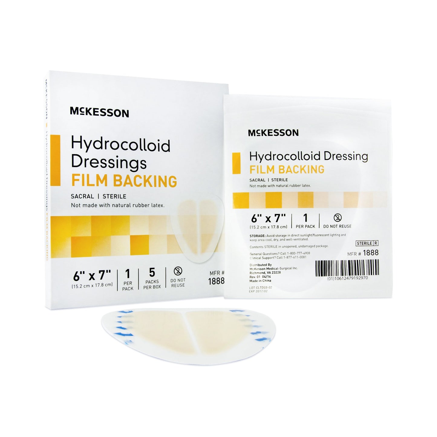 DRESSING, HYDROCOLLOID FILM-BCK STR SACRAL 6X7(5/B