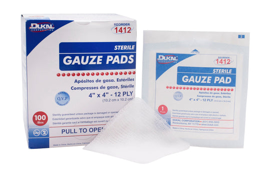 SPONGE, GAUZE STR 4"X4" (100/BX)