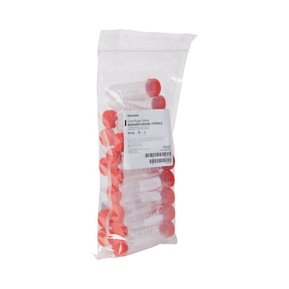 TUBE, CENTRIFUGE W/SCREW CAP STR RED 50ML (25/BG 20BG/CS)