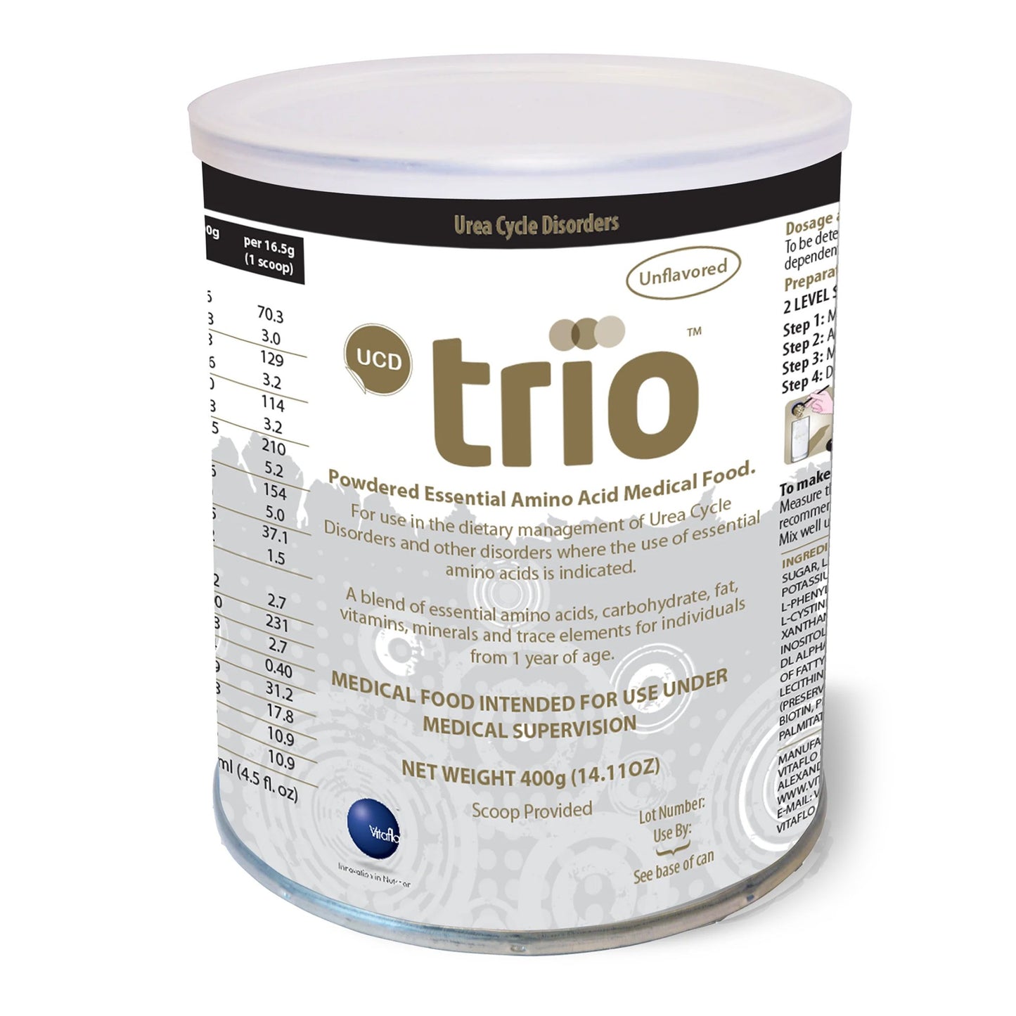 SUPPLEMENT, POWDER UCD TRIO UNFLAVORED 400G (6/CS)