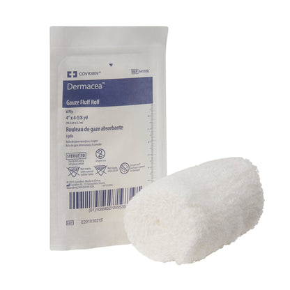FLUFF, DERMACEA STR 4"X4YD (100RL/CS) KENDAL